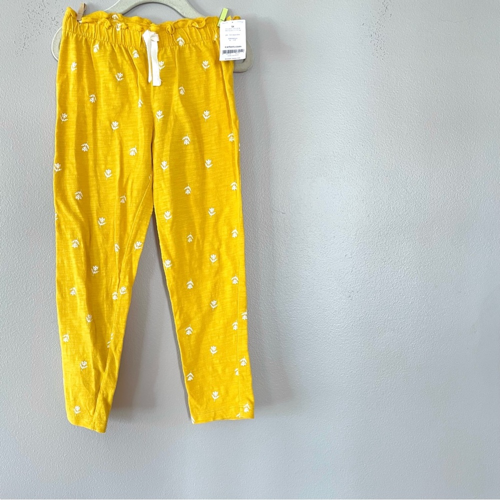 NWT Carters yellow floral pants. 5T